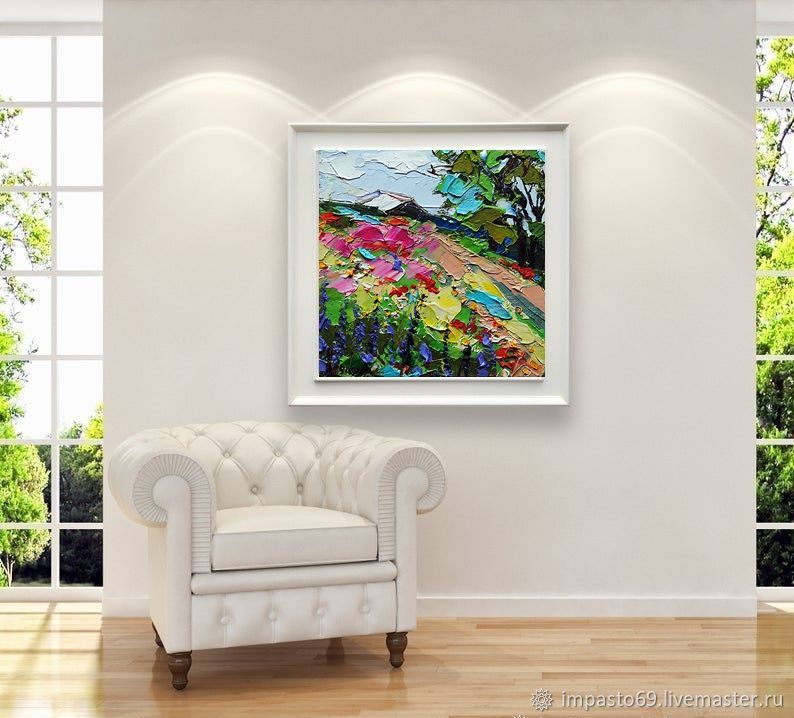 Картина маслом.\"Летний пейзаж\".Миниатюра маслом в интернет-магазине ...