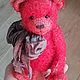 Красный мишка с бантом. Мишки Тедди. Teddy&Blythe by N.Mishina. Ярмарка Мастеров.  Фото №4