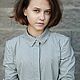 Платье-рубашка из хлопкового вельвета, клетчатое. Платье. Скромное обаяние (Александра). Ярмарка Мастеров.  Фото №4