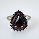 Серебряное кольцо с гранатом, 925 проба, Кольца, Москва,  Фото №1