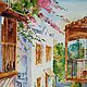 Картина город улочка уютная южная Греция лето. Городской пейзаж. Картины. Современные картины для интерьера (olga-ermakova). Ярмарка Мастеров.  Фото №4
