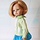 Light green blouse with a pattern and lace for Paula Reina doll. Clothes for dolls. Милые вещи для кукол. Online shopping on My Livemaster.  Фото №2