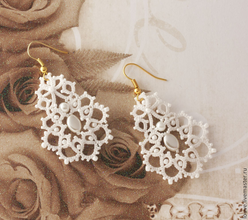 Bridal Earrings Lace Of Frivolite Tenderness The Bride Bridal Earrings Lace Of Frivolite Tenderness The Bride