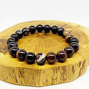 Украшения handmade. Livemaster - original item Bracelet made of black agate Vedun. Handmade.