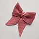 Knitted bow - barrette machine for hair 'coral', Hairpins, Moscow,  Фото №1