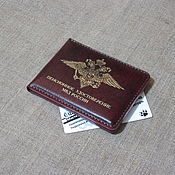 Канцелярские товары handmade. Livemaster - original item The cover of the pension certificate of the Ministry of Internal Affairs with a pocket for the card. Handmade.