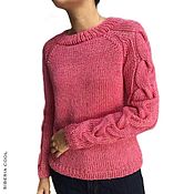 Одежда handmade. Livemaster - original item Women`s jumper Dry rose pink, wool, mohair, braids, large knitting. Handmade.