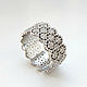 Openwork lace ring made of 925 sterling silver (K28), Rings, Chelyabinsk,  Фото №1