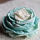 Felted rose 'Cream and Mint'. Brooches. lenabaymut (Baymut). Online shopping on My Livemaster.  Фото №2