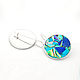 Order Mosaic EARRINGS made of natural stones. Big round earrings. ARIEL - MOSAIC. Livemaster. . Earrings Фото №3