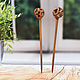 Order Kanzashi hairpins 'Spheres'. OakForest Wooden Jewelry. Livemaster. . Hairpin Фото №3
