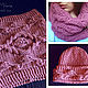 Set knitted antique rose, knitted scarf - snud, knitted hat, Headwear Sets, Minsk,  Фото №1
