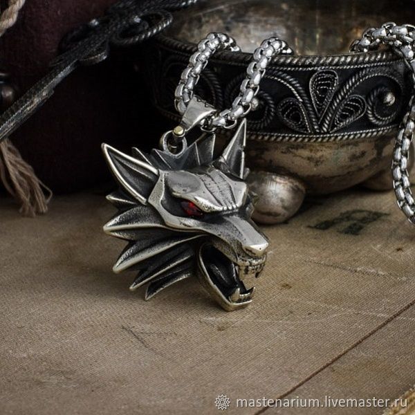 The Medallion Of The Witcher. Pendant wolf. The Witcher silver silver, Pendant, Moscow,  Фото №1