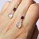 Серьги из серебра с гранатом и лунным камнем. Серьги классические. Newstylejewelry. Ярмарка Мастеров.  Фото №5