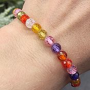 Украшения handmade. Livemaster - original item Sparkling multicolored bracelet for women made of cubic zircon stones. Handmade.