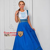 Double-sided synthetic polyester skirt with elastic blue and white