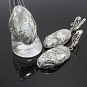 Украшения handmade. Livemaster - original item Set of jewelry moss agate silver 925 DD0110. Handmade.