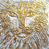 Картины и панно handmade. Livemaster - original item Cat painting cat relief painting animals panel. Handmade.