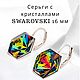 Серьги KAL HEXAGON Swarovski 16 мм VM, Серьги классические, Москва,  Фото №1
