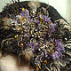 Black takes Purple night. Wool, embroidery-beads fur pearls lace. Berets. ssowl. Online shopping on My Livemaster.  Фото №2
