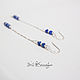 Long silver earrings with sapphire 'Elsa' 925 silver. Earrings. Author studio Kamelya - Polina. My Livemaster. Фото №6