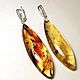 Order Large long amber earrings with inclusions. podaro4ek22. Livemaster. . Earrings Фото №3