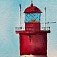 Картина маяк красный в море в шторм, Москва. Морской пейзаж мужчине. Картины. Современные картины для интерьера (olga-ermakova). Ярмарка Мастеров.  Фото №6