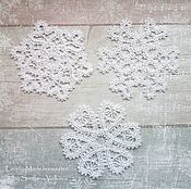 Сувениры и подарки handmade. Livemaster - original item Snowflakes lace white. Stylized Vologda lace. Handmade.