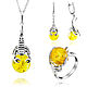 Set of silver jewelry with lemon amber ' Scorpion', Jewelry Sets, Kaliningrad,  Фото №1