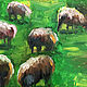 Summer landscape with sheep, painting with animals, painting village. Pictures. myfoxyart (MyFoxyArt). My Livemaster. Фото №6