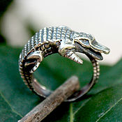 Украшения handmade. Livemaster - original item Crocodile ring made of 925 sterling silver HH0040. Handmade.