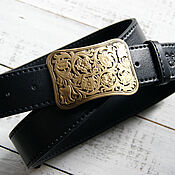 Leather cord with brass carabiner