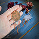 Copper round earrings with rose quartz Long boho pattern earrings. Earrings. Strangell Jewelry. My Livemaster. Фото №5