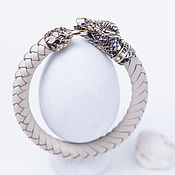 Украшения handmade. Livemaster - original item Dragon Bracelet | Nickel Silver | Braided Leather. Handmade.
