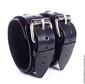 Украшения handmade. Livemaster - original item Genuine Leather Wristband Black, Leather Bangle.. Handmade.