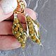 Серьги с мимозой. Серьги классические. Charme deco Декор для дома/Бижутерия. Ярмарка Мастеров.  Фото №4