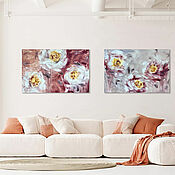 Картины и панно handmade. Livemaster - original item Two paintings above the sofa Paintings on the whole wall in the living room.. Handmade.