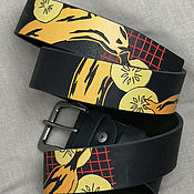 Аксессуары handmade. Livemaster - original item Straps: BANANAS, leather belt. Handmade.
