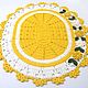 Oval crochet rug cord Floral yellow