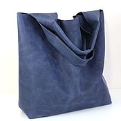 Сумки и аксессуары handmade. Livemaster - original item Bag Crazy Horse Bag blue Jeans Bag String Bag shopper package. Handmade.
