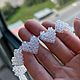 Серебристо-белое колье из бусин.Черный чокер с сердцами. Колье. STATEMENTS JEWELRY Only_you_byElena. Ярмарка Мастеров.  Фото №5