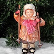 Сувениры и подарки handmade. Livemaster - original item Cotton toy Skier.. Handmade.