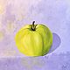 Oil painting: GREEN APPLE, m/x, 40h40, pop art, original. Pictures. Art Gallery by Svetlana Shavrina. Online shopping on My Livemaster.  Фото №2