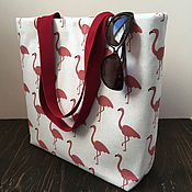 Пляжная сумка Фламинго, сумка шоппер