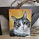 Картина акрилом "Портрет кота", 15*20см. Картины. Vedentanya-art. Интернет-магазин Ярмарка Мастеров.  Фото №2