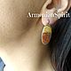 Серьги ручной работы серебро 925 яшма малигано Armenian Spirit. Серьги классические. Armenian Spirit. Ярмарка Мастеров.  Фото №6
