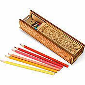 Канцелярские товары handmade. Livemaster - original item Wooden pencil case with pencils (18 pcs in a set). Art.40032. Handmade.