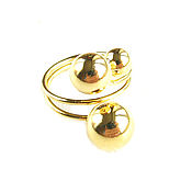 Украшения handmade. Livemaster - original item Gold ring balls, ring with balls, stylish ring. Handmade.