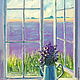 Oil painting on canvas. Serenity lavender morning, Pictures, Moscow,  Фото №1