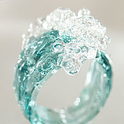 Украшения handmade. Livemaster - original item Ring Wave and wind (7 colors of the sea). Handmade.